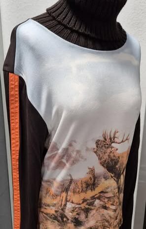 Rolli “ Sportalm “ Größe 40 in Dunkelbraun/Orange Print