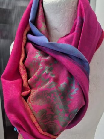 Pashmina “ Made in Italy “ in Bunt gemustert