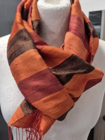 Pashmina “ Made in Italy “ in Orange/Terracotta/Braun gemustert