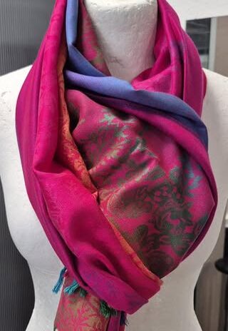 Pashmina “ Made in Italy “ in Bunt gemustert