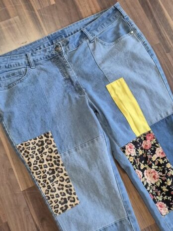 Jeans “ Ulla Popken “ Größe 46 in Blau/Bunt gemustert