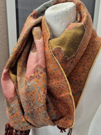 Pashmina “ Made in Italy “ in Orange gemustert