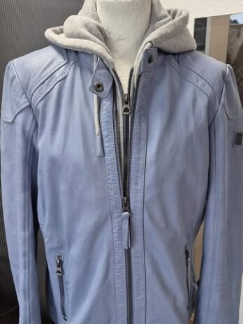 Jacke “ Gipsy “ Größe 36 in Hellblau/Grau Leder