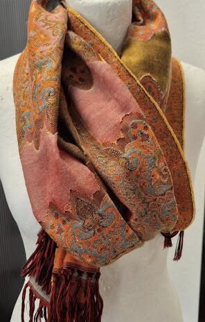 Pashmina “ Made in Italy “ in Orange gemustert