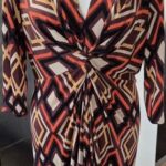 Kleid “ Issa London “ Größe 36/38 in Braun/Ocker/Beige/Orange gemustert 100% Seide