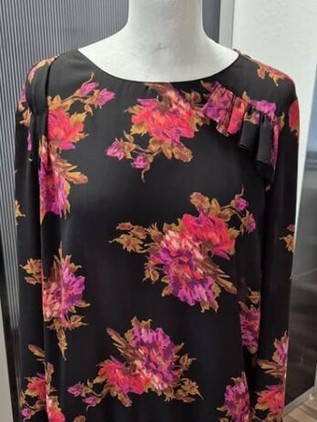 Bluse “ Liu-Jo “ Größe 40 in Schwarz/Pink floral gemustert