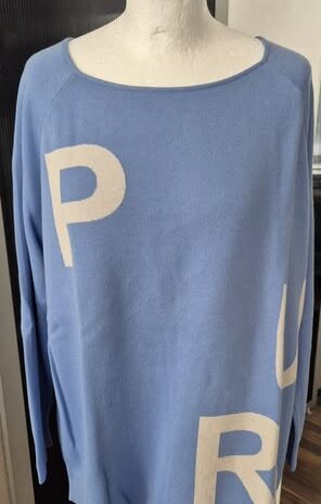 Pulli “ Monari “ Größe 44 in Hellblau/Weiß