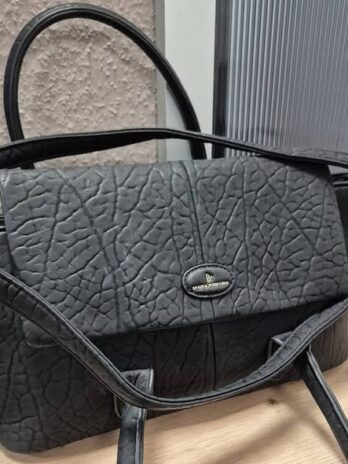 Tasche “ Regina Schrecker “ in Schwarz/Kunstleder Breite ca 43cm Höhe ca 23cm