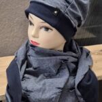 Beanie&Dreickstuch “ Handarbeit “ in Rauchblau NEU!