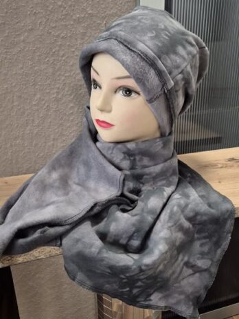 Beanie&Dreieckstuch “ Handarbeit “ in Grau/Olivgrün/Camouflage NEU! warmer Innenstoff