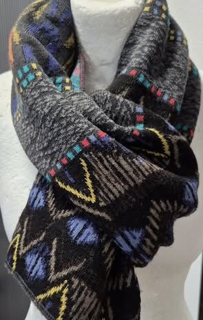 Schal “ Aldo Martin`s “ in Schwarz/Bunt gemustert