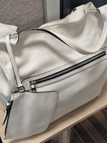 Tasche “ Gianni Chiarini “ in Offwhite/Leder Breite ca 42cm Höhe ca 39cm