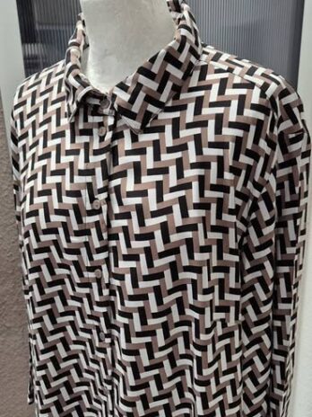 Bluse “ Christian Berg “ Größe 44 in Schwarz/Braun/Weiß gemustert 100% Viscose