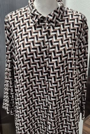 Bluse “ Christian Berg “ Größe 44 in Schwarz/Braun/Weiß gemustert 100% Viscose