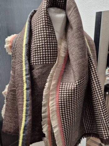 Tuch “ Made in Italy “ Größe OS in Braun/Beige gemustert Bunte Streifen