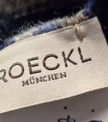 Schal “ Roeckl München “ Größe OS in Blau/Grau/Schlamm gestreift 100% Wolle