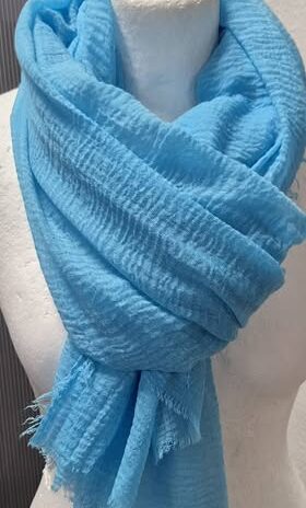 Pashmina “ Made in Italy “ in Türkis 50% Viscose 50% Baumwolle