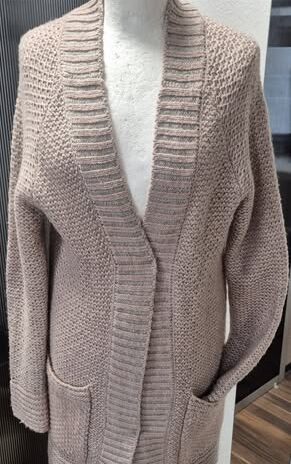 Strickweste “ Tom Tailor “ Größe 36 in Rosa/Grau gemustert verschlusslos