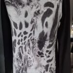 Strickkleid “ Luisa Cerano “ Größe 36 in Schwarz/Schlamm/Animalprint Viscose