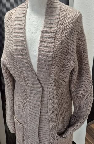 Strickweste “ Tom Tailor “ Größe 36 in Rosa/Grau gemustert verschlusslos