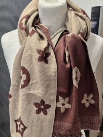 Wendeschal “ Made in Italy “ Größe OS in Dunkelbraun/Beige gemustert