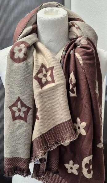 Wendeschal “ Made in Italy “ Größe OS in Dunkelbraun/Beige gemustert