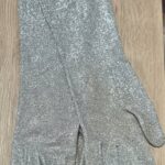 Handschuhe “ No Name “ Größe M in Silber/Lurex langer Schaft