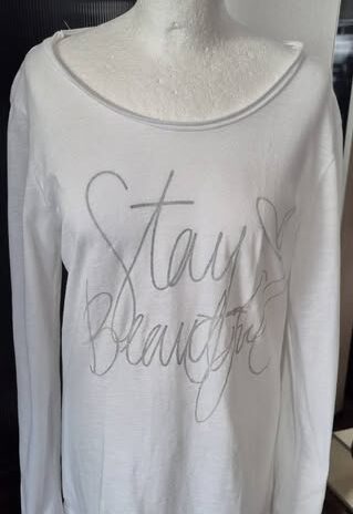 Shirt “ Aust “ Größe 40 in Weiß/Grau/Print Baumwolle