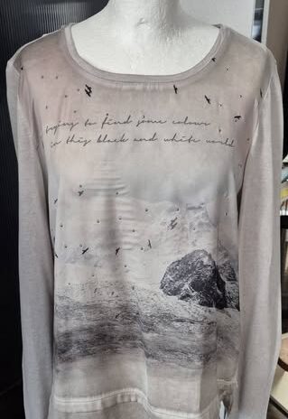 Shirt “ Tom Tailor “ Größe 38 in Schlamm/Schwarz/Print