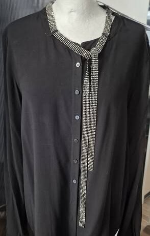 Bluse “ Gerry Weber “ Größe 40 in Schwarz/Straßsteine NEU! 100% Viscose