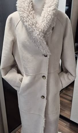 Waschlederwendemantel “ Beaumont “ Größe 38 in Beige Webpelz Fake-Fur