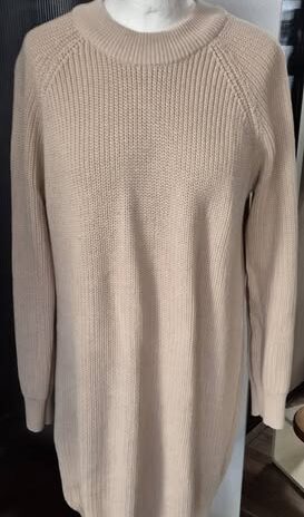 Rippstrickkleid “ Even & Odd “ Größe 38/40 in Beige Baumwolle