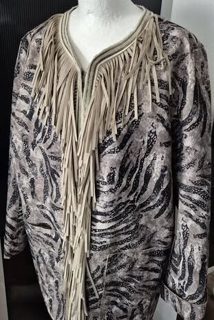 Jacke “ Marc Aurel “ Größe 42 in Schlamm/Beige/Schwarz