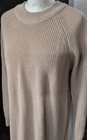 Rippstrickkleid “ Even & Odd “ Größe 38/40 in Beige Baumwolle