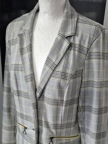 Blazer “ Street One “ Größe 38 in Grau/Schwarz/Gelb/Weiß Hahnentritt
