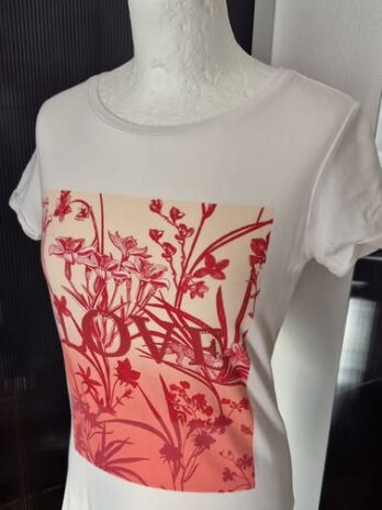 Shirt “ Comma “ Größe 36 in Weiß/Rot/Print Viscose