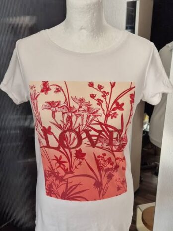 Shirt “ Comma “ Größe 36 in Weiß/Rot/Print Viscose