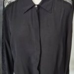 Bluse “ Patrizia Pepe “ Größe 36 in Schwarz/Spitzeneinsatz 100% Viscose