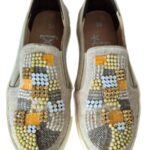 Loafers “ XyXyX “ Größe 39 in Beige/Bestickt Textil/Leder