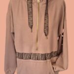 Hoodie “ Venice Beach “ Größe 38/40 in Mocca/Braun 57% Baumwolle