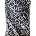 Rock “ Nienhaus & Lotz “ Größe 40/42 in Dunkelblau/Offwhite gemustert elastischer Bund 100% Viscose