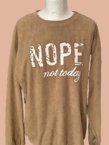 Cordsamtsweater “ Made in Italy “ Größe 40 in Mocca/Weiß/Print