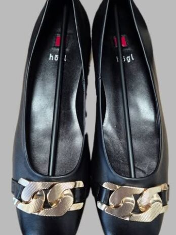 Ballerinas “ Högl “ Größe 38 in Schwarz/Gold Leder NEU!