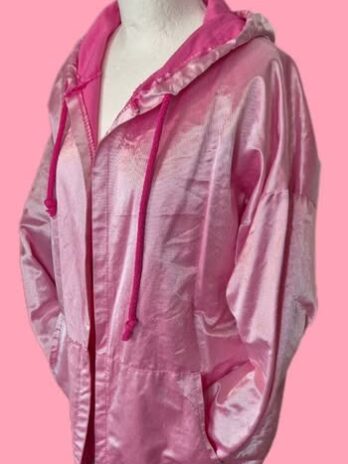 Jacke mit Kapuze “ Made with Love “ Größe 40/42 in Pink verschlusslos 75% Baumwolle