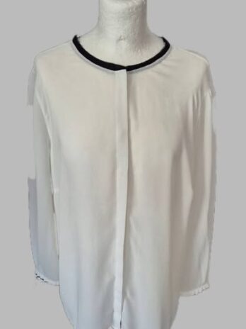 Bluse “ Made in Italy “ Größe 38 in Offwhite/Schwarz bestickt