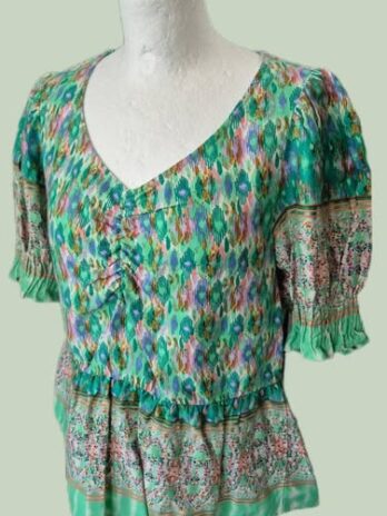 Bluse “ Cream “ Größe 38 in Grün/Bunt gemustert Baumwolle