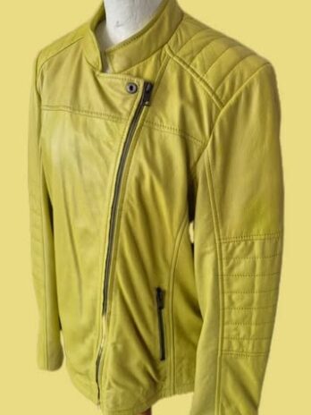 Jacke “ Jones “ Größe 42 in Gelb/Leder