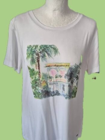 Shirt “ Jones “ Größe 38 in Weiß/Bunt/Print 95% Viscose