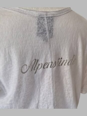 Shirt “ Alpensünde “ Größe 40 in Weiß/Print/Hirsch/Edelweiß 35% Baumwolle