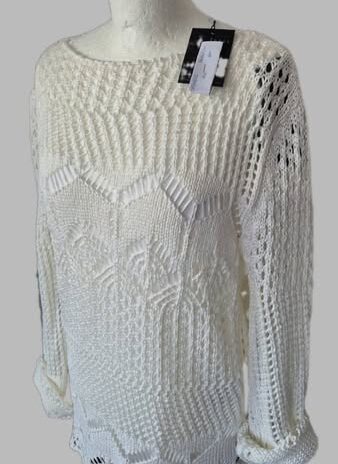 Grobstrickpulli “ Jones “ Größe 38/40 in Weiß NEU!